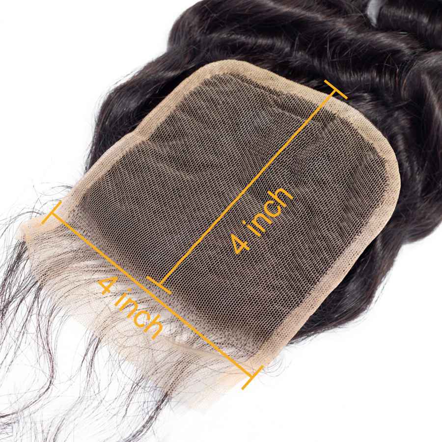 VSHOW HAIR Premium 9A Brazilian Human Virgin Hair Loose Deep Wave 4 Bundles with Pre Plucked Closure Deal Natural Black - Image 8