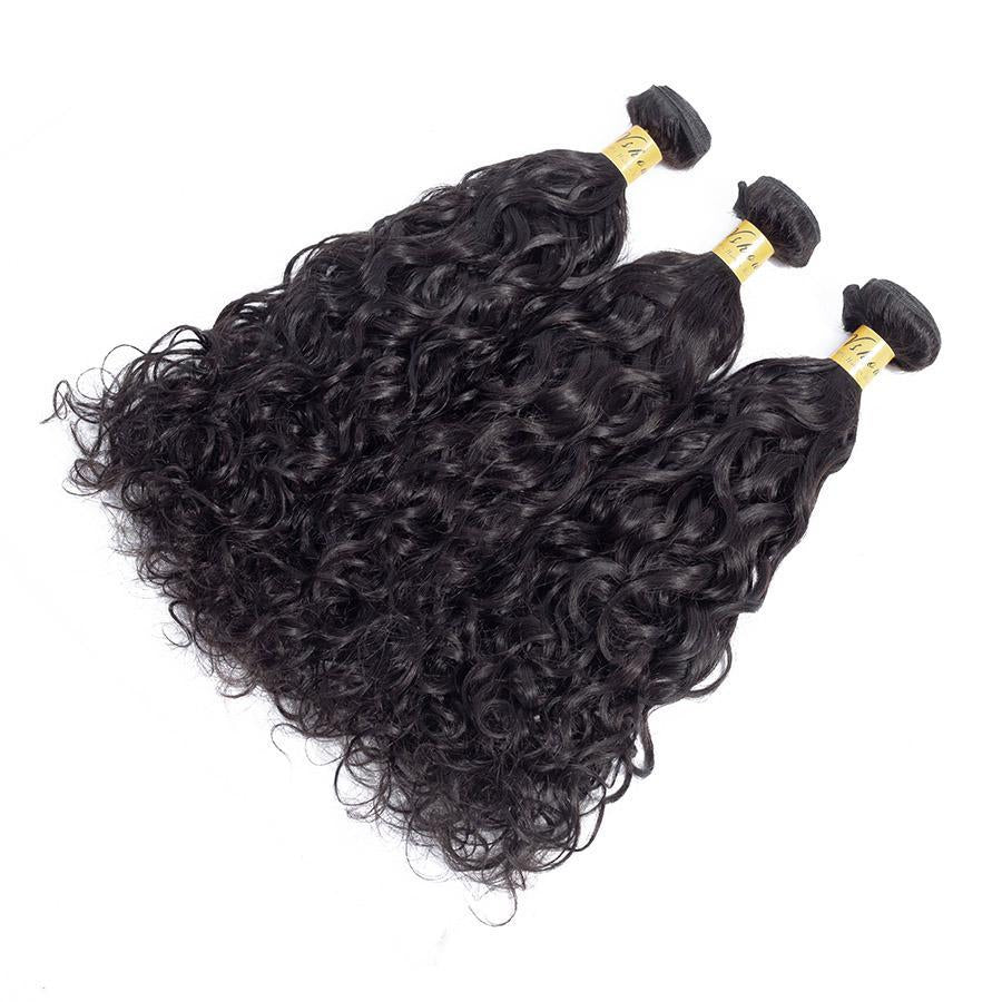 VSHOW HAIR Premium 9A Brazilian Human Virgin Hair Natural Wave 3 Bundles with Pre Plucked 13x4 Frontal Natural Black - Image 5