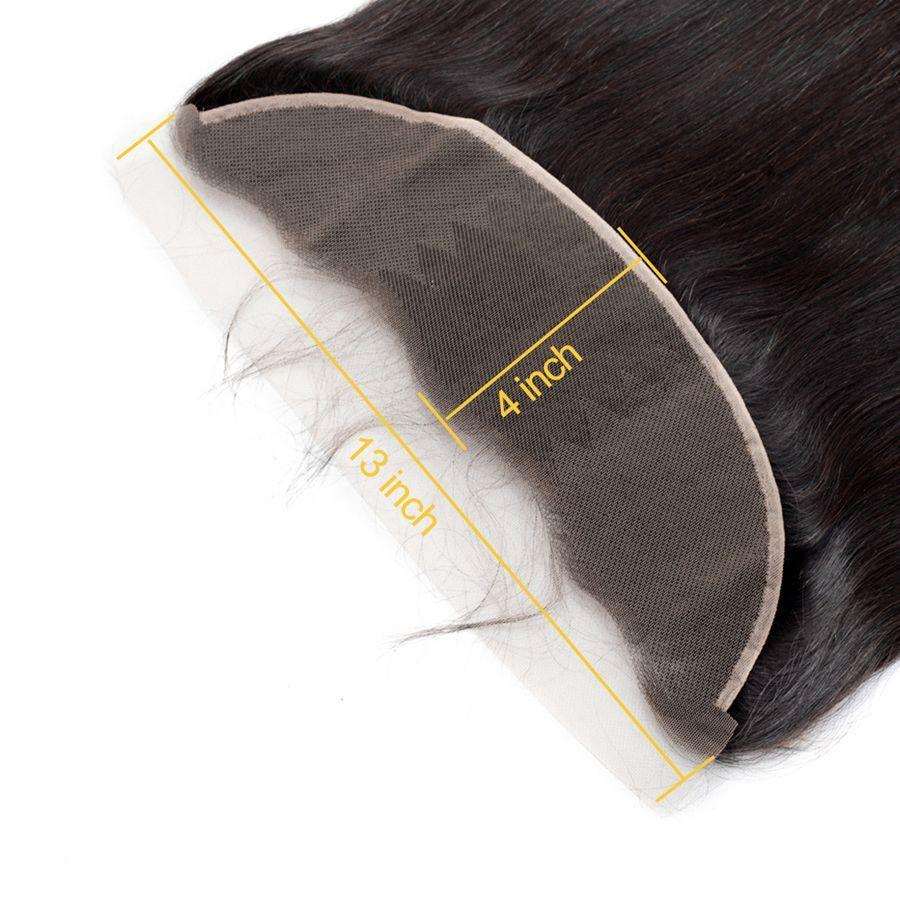 VSHOW HAIR Premium 9A Mongolian Human Virgin Hair Straight 3 Bundles with Pre Plucked 13x4 Frontal Natural Black - Image 11