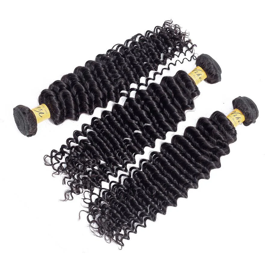 VSHOW HAIR Premium 9A Peruvian Virgin Human Hair Deep Wave 3 or 4 Bundles with Closure Popular Sizes - Image 5