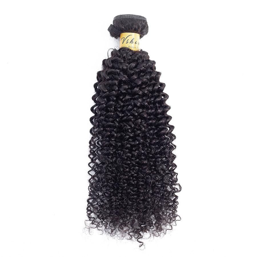 VSHOW HAIR Premium 9A Peruvian Human Virgin Hair Kinky Curly Natural Black 4 Bundles Deal - Image 2