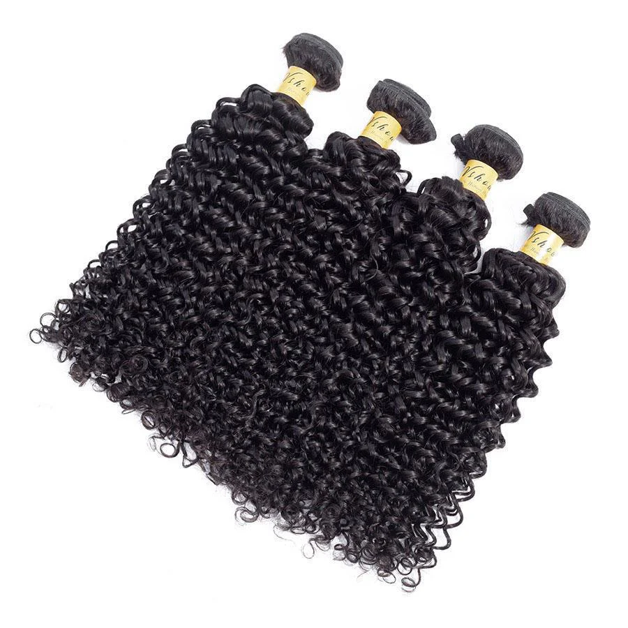 VSHOW HAIR Premium 9A Peruvian Human Virgin Hair Water Wave 4 Bundles with Pre Plucked Closure Deal Natural Black - Image 2