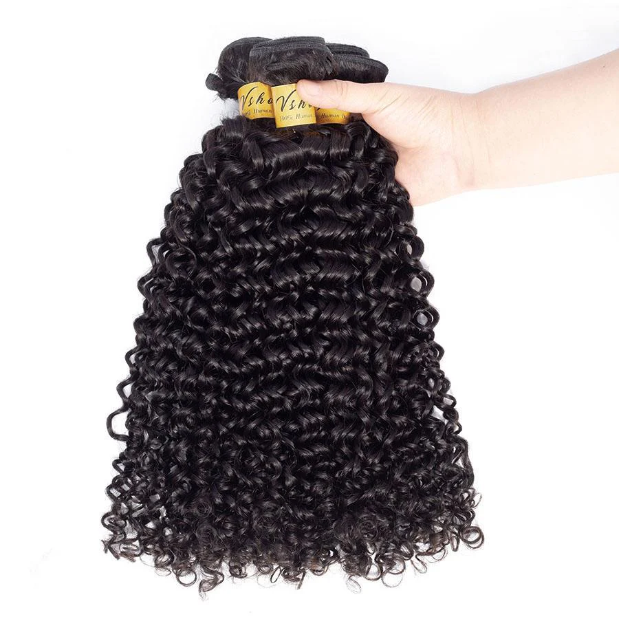 VSHOW HAIR Premium 9A Indian Human Virgin Hair Water Wave 3 Bundles with Pre Plucked Closure Deal Natural Black - Image 6