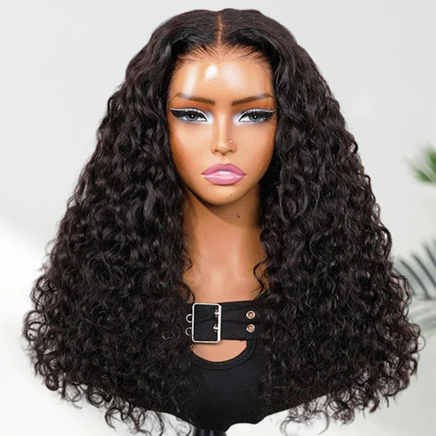 VSHOW Indian Curly Wear Go Glueless Human Hair Wigs Pre Bleached&Pre-cut Lace Front Hair Wigs With Drawstring 250% Density - Image 4