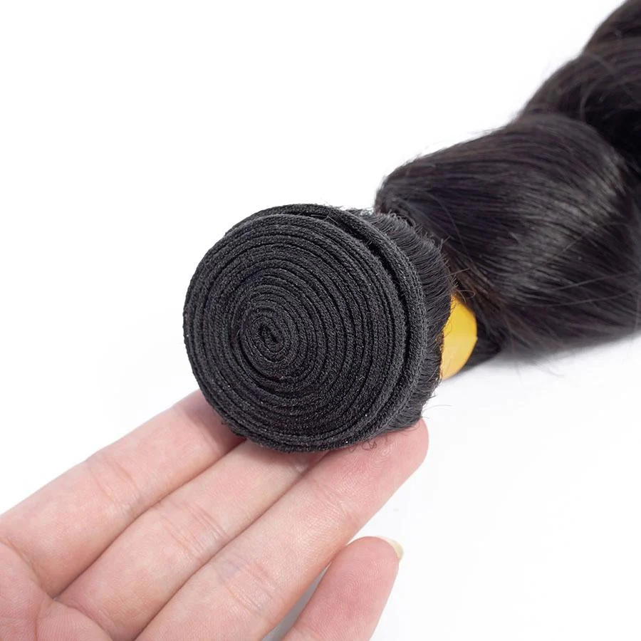 VSHOW HAIR Premium 9A Indian Human Virgin Hair Loose Wave Natural Black 4 Bundles Deal - Image 7