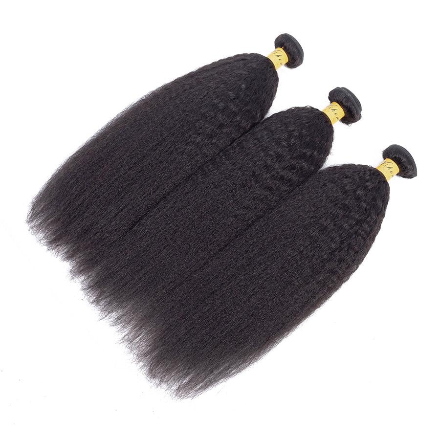 VSHOW HAIR Premium 9A Indian Human Virgin Hair YaKi Natural Black 3 Bundles Deal - Image 3