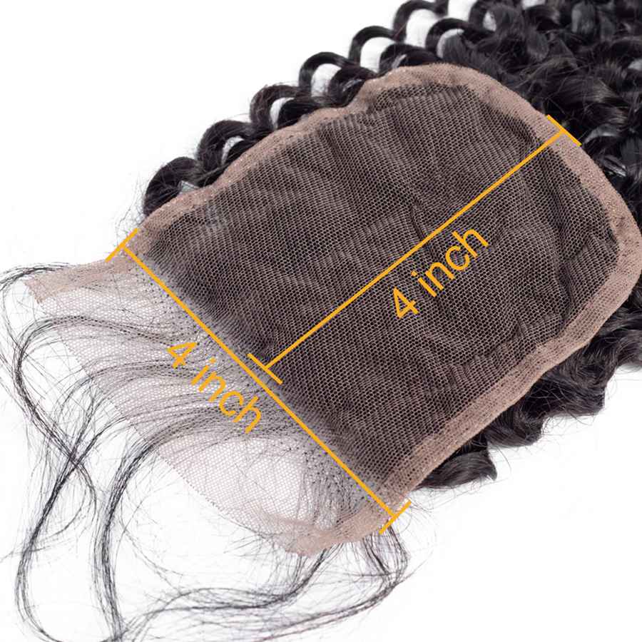 VSHOW HAIR Premium 9A Mongolian Human Virgin Hair Kinky Curly 4 Bundles with Pre Plucked Closure Deal Natural Black - Image 10