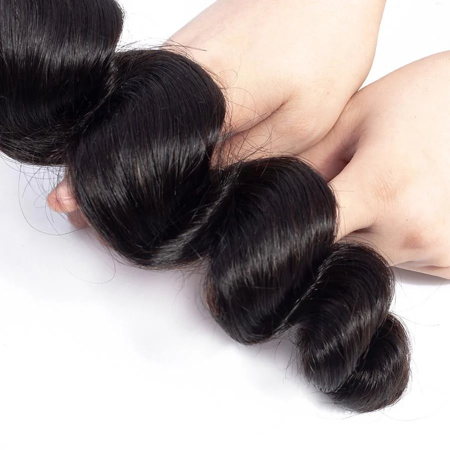 VSHOW HAIR Premium 9A Mongolian Human Virgin Hair Loose Wave Natural Black 4 Bundles Deal - Image 6