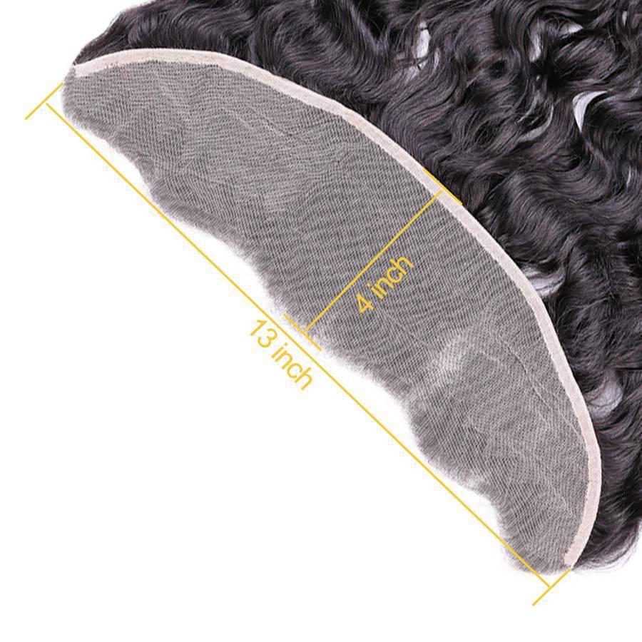 VSHOW HAIR Premium 9A Peruvian Human Virgin Hair Natural Wave 3 Bundles with Pre Plucked 13x4 Frontal Natural Black - Image 7