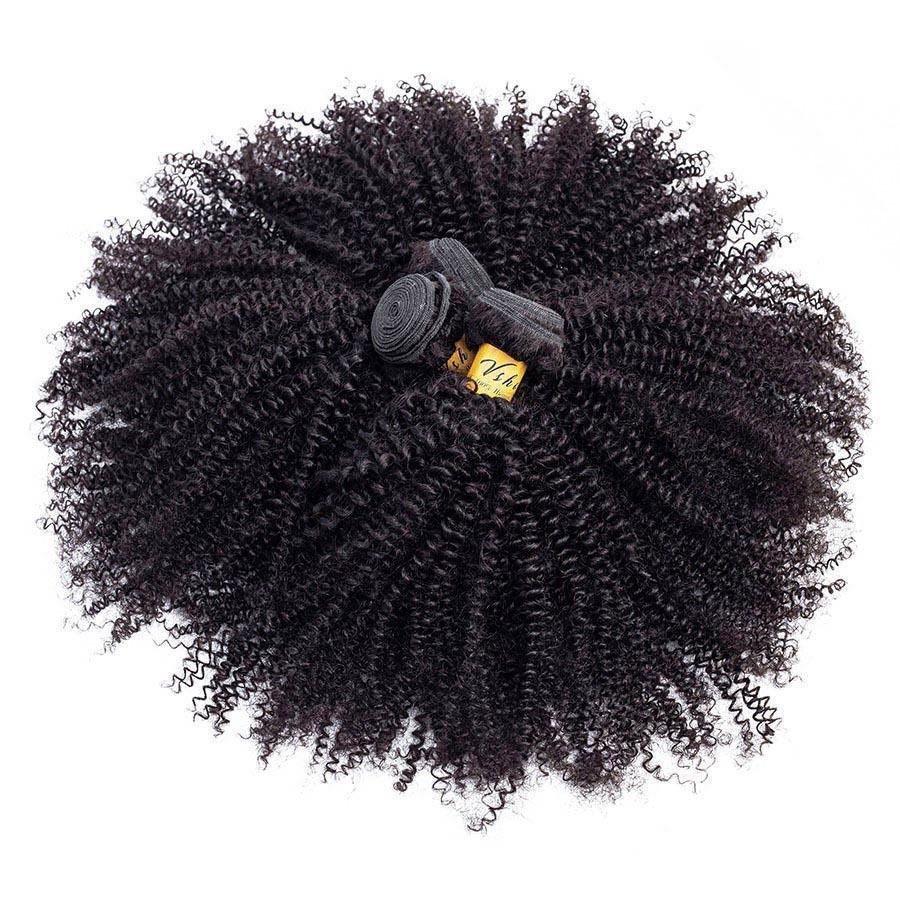 VSHOW HAIR Premium 9A Peruvian Virgin Human Hair Afro Curly 3 or 4 Bundles with Closure Popular Sizes - Image 3