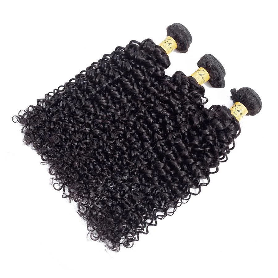 VSHOW HAIR Premium 9A Mongolian Human Virgin Hair Water Wave 3 Bundles with Pre Plucked Closure Deal Natural Black - Image 8